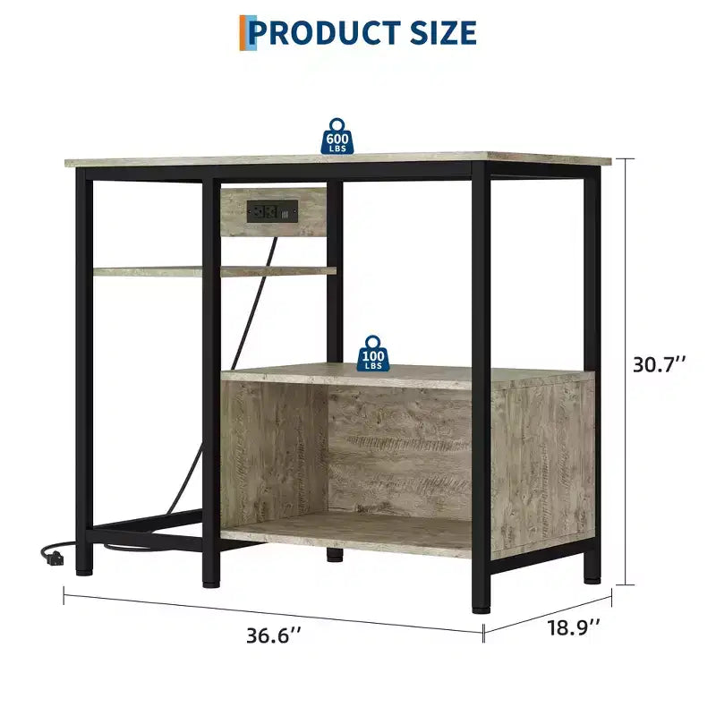 Meuble de support pour aquarium avec placard - Support d'aquarium de 150-190 litres avec prises de courant, construction robuste en métal et bois, étagères de rangement ouvertes