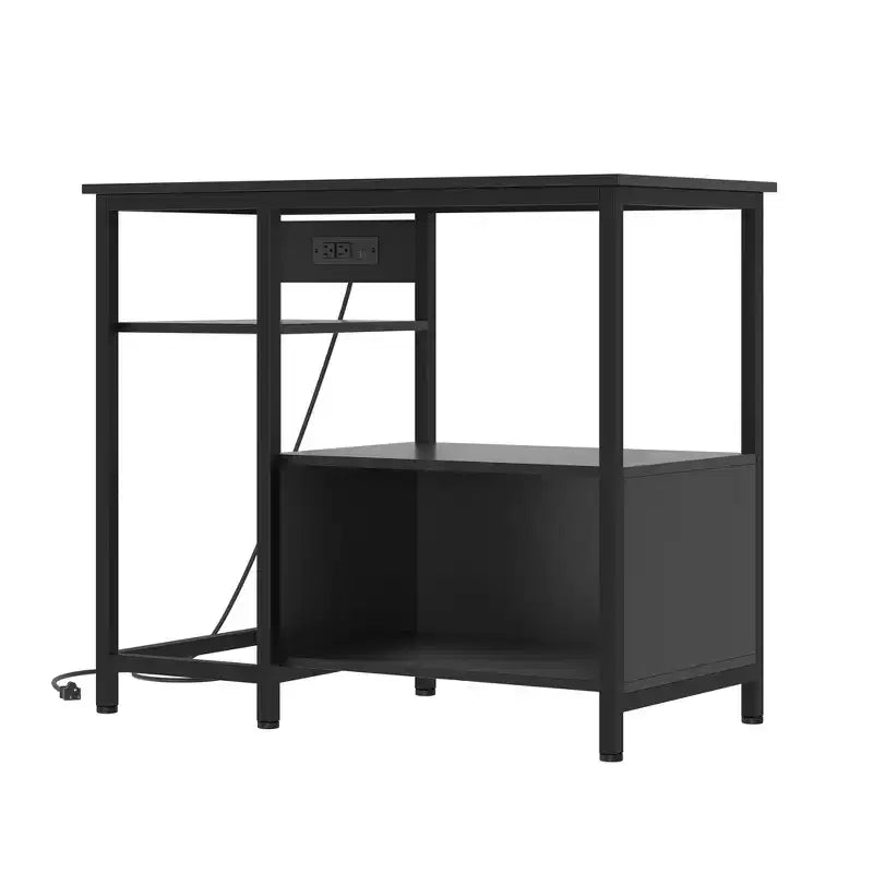 Meuble de support pour aquarium avec placard - Support d'aquarium de 150-190 litres avec prises de courant, construction robuste en métal et bois, étagères de rangement ouvertes
