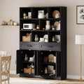 Large Wooden Kids Bookcase, 2 Drawers, 4 Doors, 6-Tier Storage Cabinet, Spacious Organizer Shelf, for Living Room, Office
