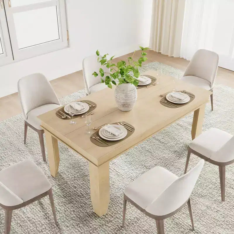 Table de salle à manger de ferme de 63 pouces pour 4 à 6 personnes, table de cuisine rectangulaire en bois avec cadre en bois robuste, grande table à manger pour salle à manger et appartement