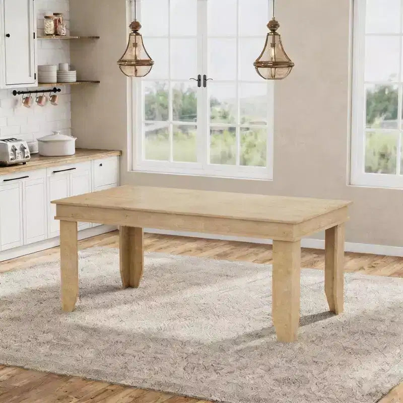 Table de salle à manger de ferme de 63 pouces pour 4 à 6 personnes, table de cuisine rectangulaire en bois avec cadre en bois robuste, grande table à manger pour salle à manger et appartement