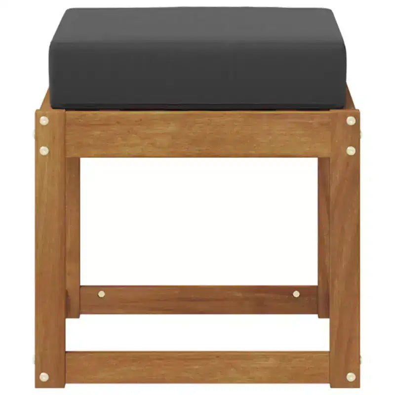 Banc tabouret Naturel et Anthracite 43 x 43 x 37 cm