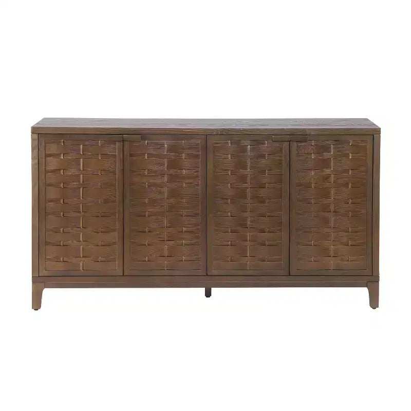 Christopher Knight Home Gree Buffet 4 portes tissé 3D de 150 cm de style milieu de siècle