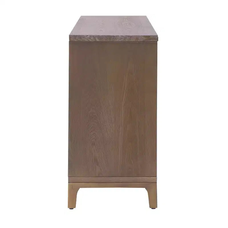 Christopher Knight Home Gree Buffet 4 portes tissé 3D de 150 cm de style milieu de siècle