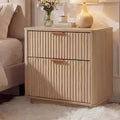 Fluted Nightstand, Mid Century Nightstand, Modern End Table, Curved Profile, for Bedroom, Living Room