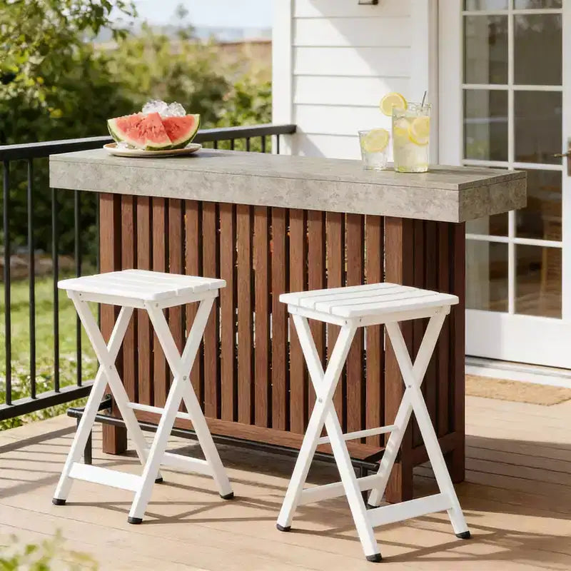 Table de bar moderne en métal et bois avec rangement à 2 niveaux et patins réglables