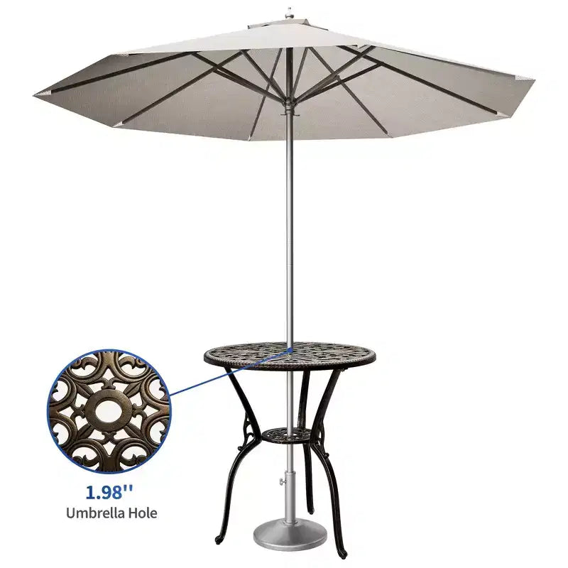 Table à manger d'extérieur légère en aluminium coulé, durable et facile à assembler pour patio et jardin