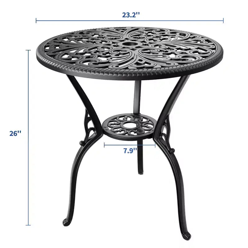 Table à manger d'extérieur légère en aluminium coulé, durable et facile à assembler pour patio et jardin