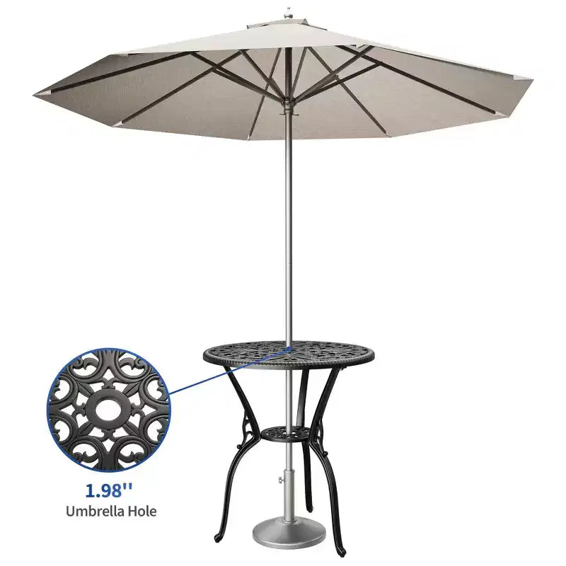 Table à manger d'extérieur légère en aluminium coulé, durable et facile à assembler pour patio et jardin