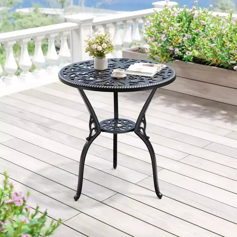 Table à manger d'extérieur légère en aluminium coulé, durable et facile à assembler pour patio et jardin