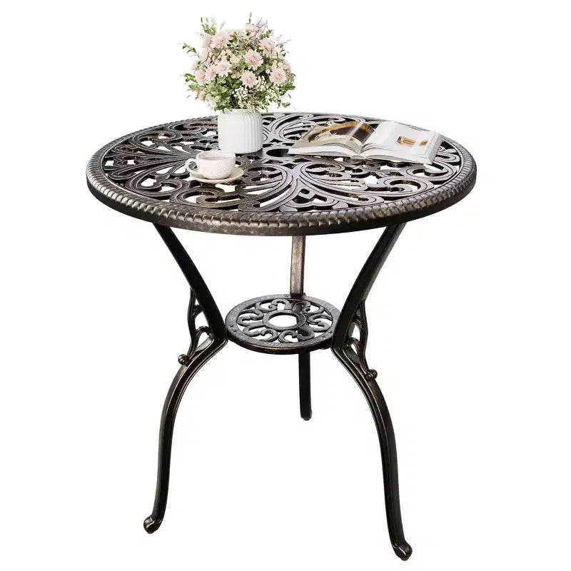 Table à manger d'extérieur légère en aluminium coulé, durable et facile à assembler pour patio et jardin