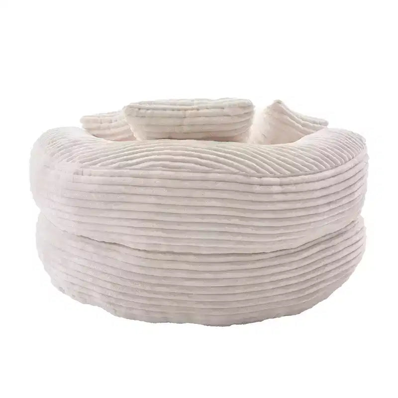 Canapé poire pour adultes et enfants, grand fauteuil poire en velours côtelé avec 3 oreillers et accoudoirs pour salon et chambre à coucher