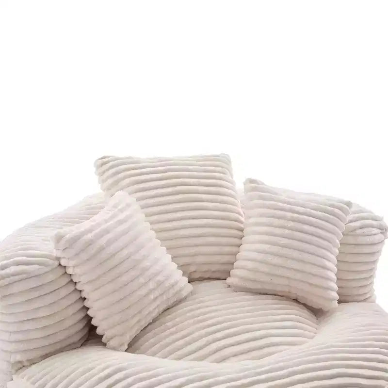 Canapé poire pour adultes et enfants, grand fauteuil poire en velours côtelé avec 3 oreillers et accoudoirs pour salon et chambre à coucher