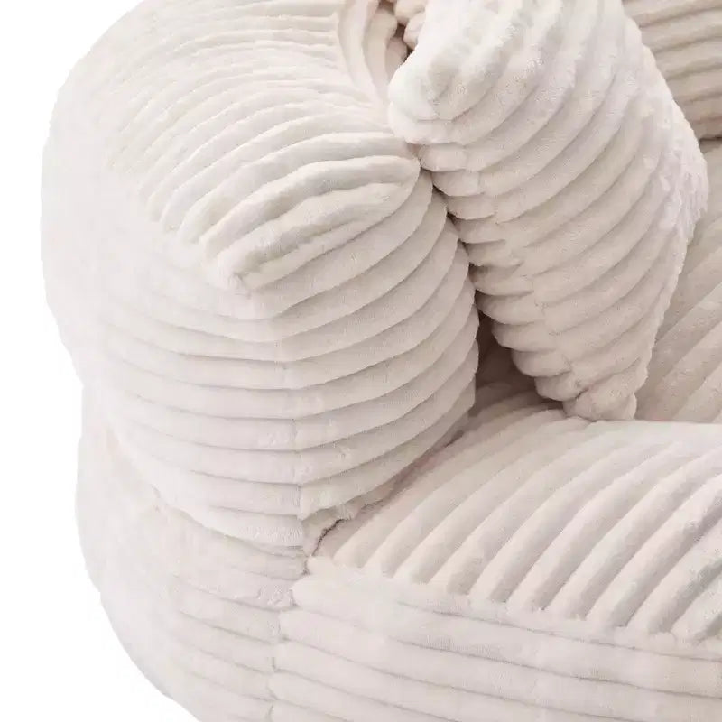 Canapé poire pour adultes et enfants, grand fauteuil poire en velours côtelé avec 3 oreillers et accoudoirs pour salon et chambre à coucher