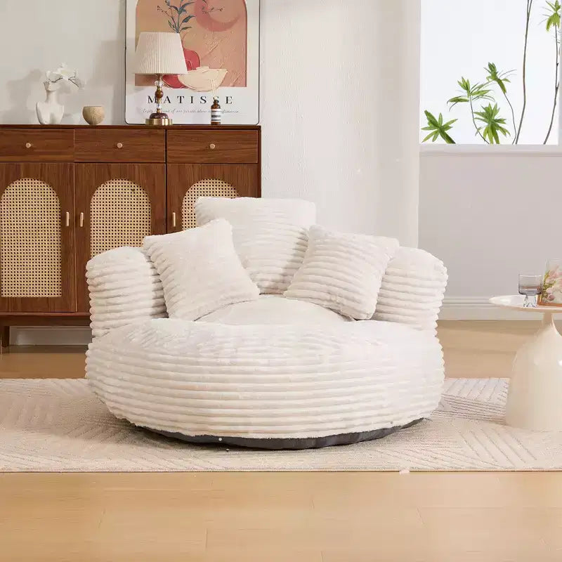 Canapé poire pour adultes et enfants, grand fauteuil poire en velours côtelé avec 3 oreillers et accoudoirs pour salon et chambre à coucher