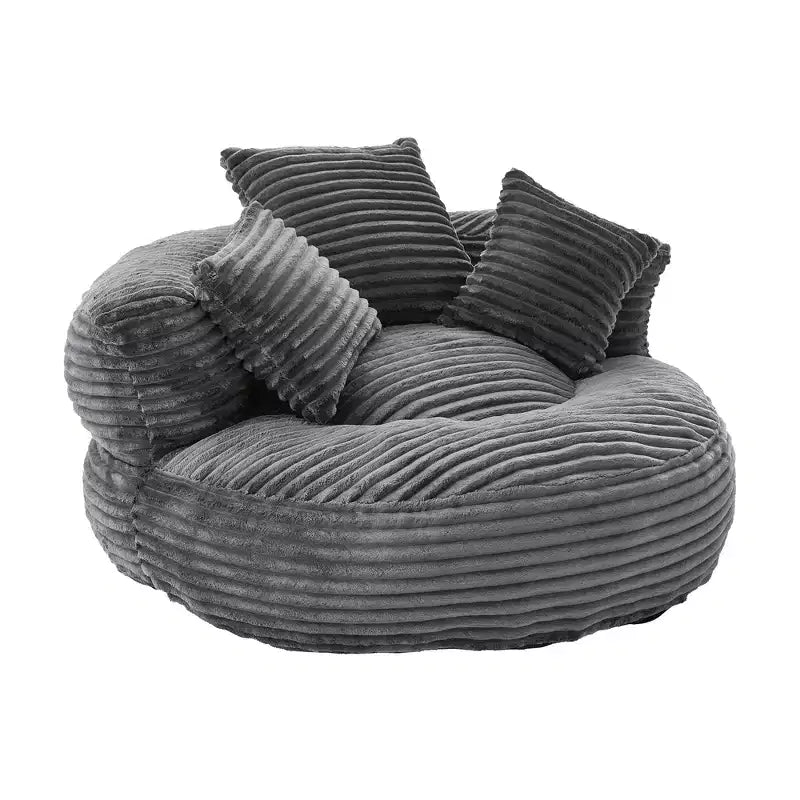 Canapé poire pour adultes et enfants, grand fauteuil poire en velours côtelé avec 3 oreillers et accoudoirs pour salon et chambre à coucher