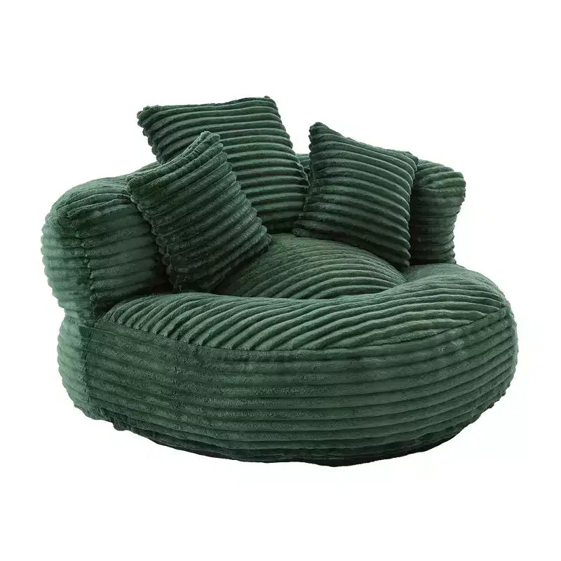Canapé poire pour adultes et enfants, grand fauteuil poire en velours côtelé avec 3 oreillers et accoudoirs pour salon et chambre à coucher