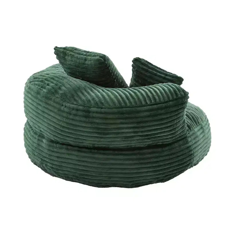 Canapé poire pour adultes et enfants, grand fauteuil poire en velours côtelé avec 3 oreillers et accoudoirs pour salon et chambre à coucher