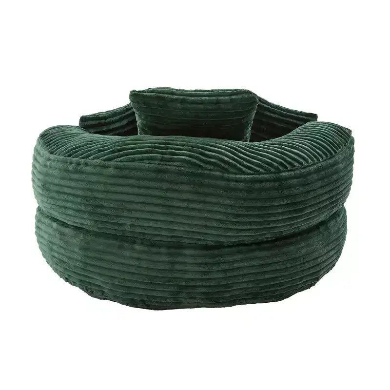 Canapé poire pour adultes et enfants, grand fauteuil poire en velours côtelé avec 3 oreillers et accoudoirs pour salon et chambre à coucher