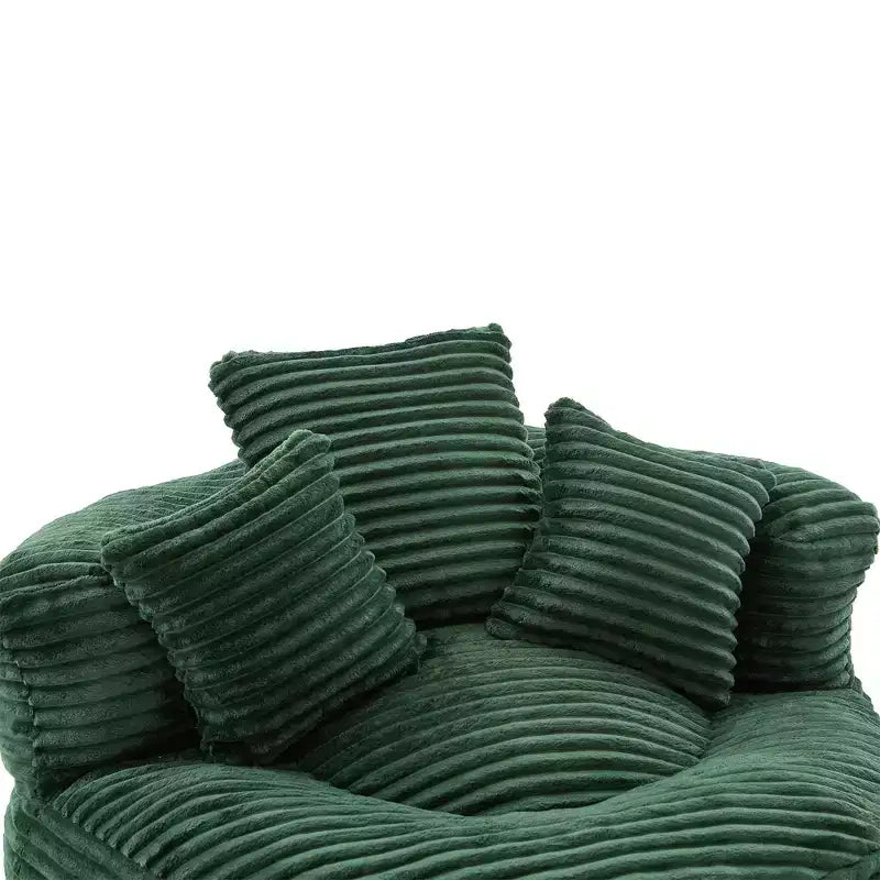 Canapé poire pour adultes et enfants, grand fauteuil poire en velours côtelé avec 3 oreillers et accoudoirs pour salon et chambre à coucher