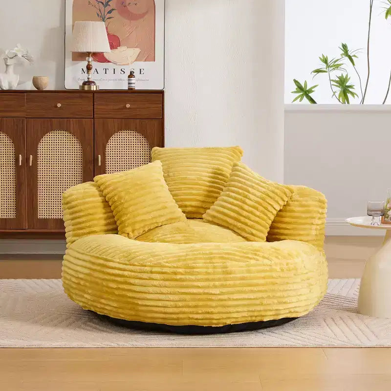 Canapé poire pour adultes et enfants, grand fauteuil poire en velours côtelé avec 3 oreillers et accoudoirs pour salon et chambre à coucher