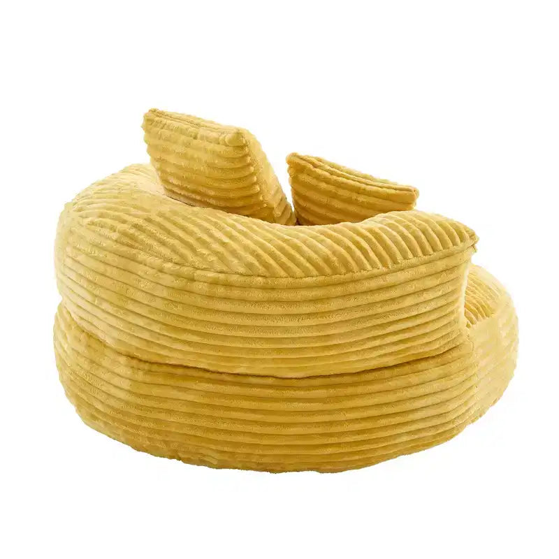 Canapé poire pour adultes et enfants, grand fauteuil poire en velours côtelé avec 3 oreillers et accoudoirs pour salon et chambre à coucher
