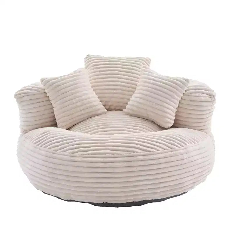 Canapé poire pour adultes et enfants, grand fauteuil poire en velours côtelé avec 3 oreillers et accoudoirs pour salon et chambre à coucher