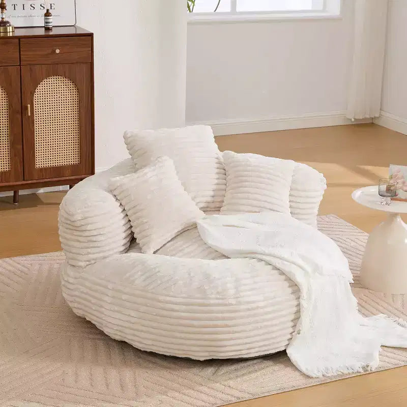 Bean Bag Sofa for Adults Kids, Oversized Corduroy Bean Bag Chair with 3 Pillows & Armrest for Living Room Bedroom - ModernLuxe