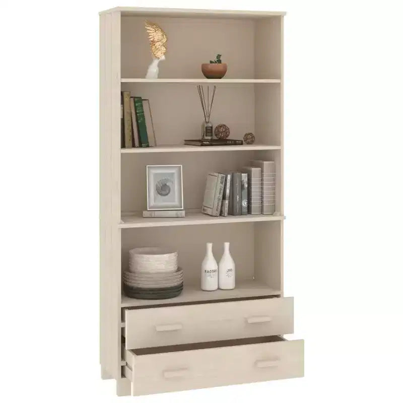 Highboard Lot de 2 Miel Pin massif Grand Highboard