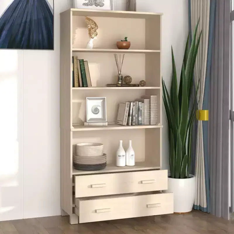 Highboard Lot de 2 Miel Pin massif Grand Highboard