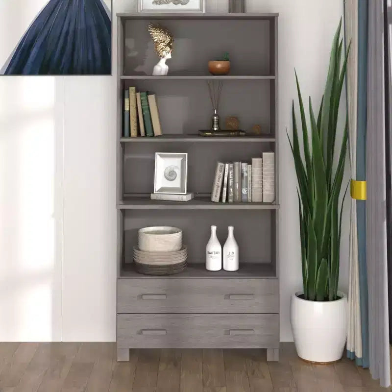 Highboard Lot de 2 Miel Pin massif Grand Highboard