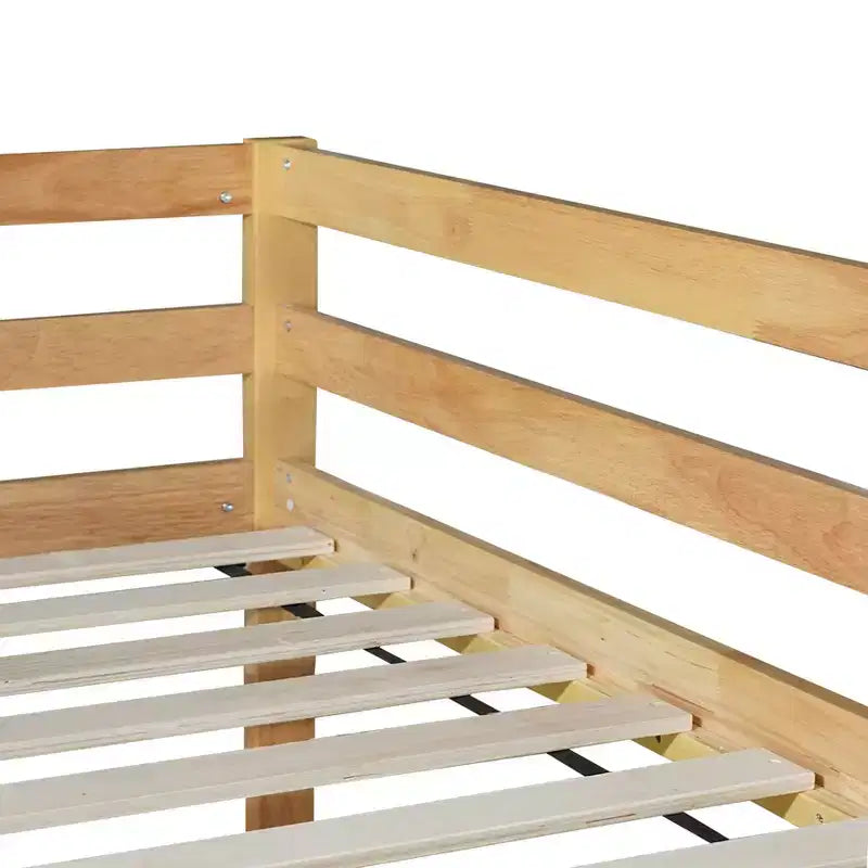 Cadre de lit simple avec rangement sous le lit, adapté aux enfants, en métal robuste